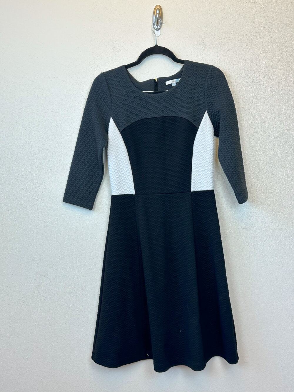 Boden Black White Color Block 3/4 Sleeve Dress Size 6 R